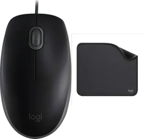 Logitech B110 Silent + Studio Series graphite / Sada myš a podložka / USB / 1000dpi