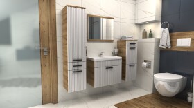 FRONTI Koupelnová sestava TERNI A bílý mat + dub artisan