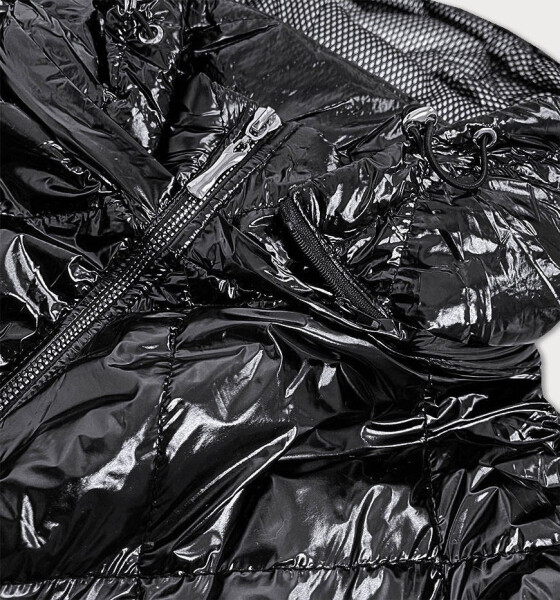 Lesklá černá prošívaná dámská bunda model 16147484 černá S'WEST