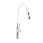 Dřezová baterie SAT se silikonovým ramínkem bílá/chrom SATBSD290B2F SATBSD290B2F