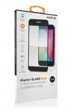Tvrzené sklo pro Ochranné tvrzené sklo Aligator Print, Vivo Y52 5G, černá, celoplošné lepení