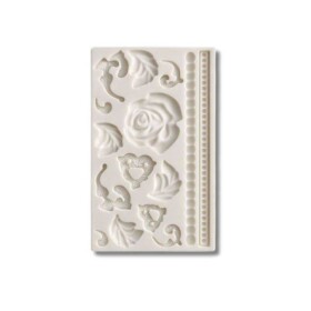 Dortisimo Silikonová forma Růže, listy a bordury