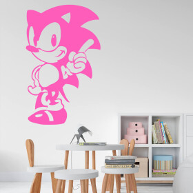 Samolepka Ježek Sonic Barva: růžová, Velikost: 60 x 37 cm