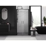 MEXEN - Exo sprchové dveře křídlové 80, transparent, černá 814-080-000-70-00