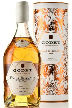 Godet SINGLE-GRAPE RARE Folle Blanche Cognac 40% 0,7 l (tuba)