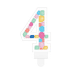 Svíčka dortová barevné lentilky číslo 4 - Albi