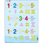Puzzle Čísla 1-5 s grafickými znaky 15 dílků