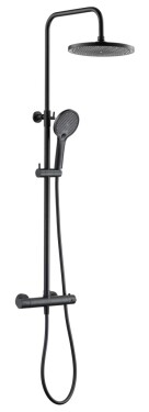 Kielle - Nefia Sprchový set s termostatem, 24 cm, 3 proudy, matná černá 20627014E