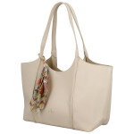 Moderní dámská koženková kabelka na rameno Olga, tmavě béžová