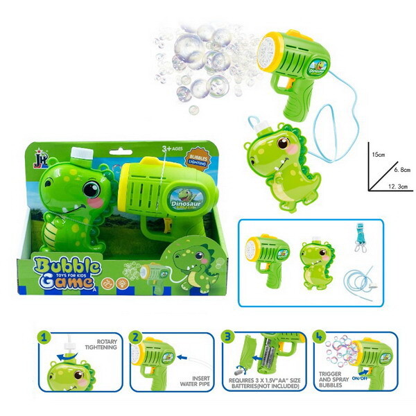 Bublifuk pistole s externí nádržkou dinosaurus 280 ml 15 cm