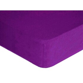 DekorTextil Napínací prostěradlo FROTÉ Premium tmavě fialové ROZMĚR: (š/d/v) 90 x 220 x 20 cm