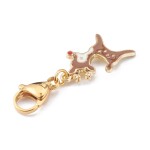 Kovový přívěsek - sobík - 20,5 x 16,5 x 2 mm - 1 ks