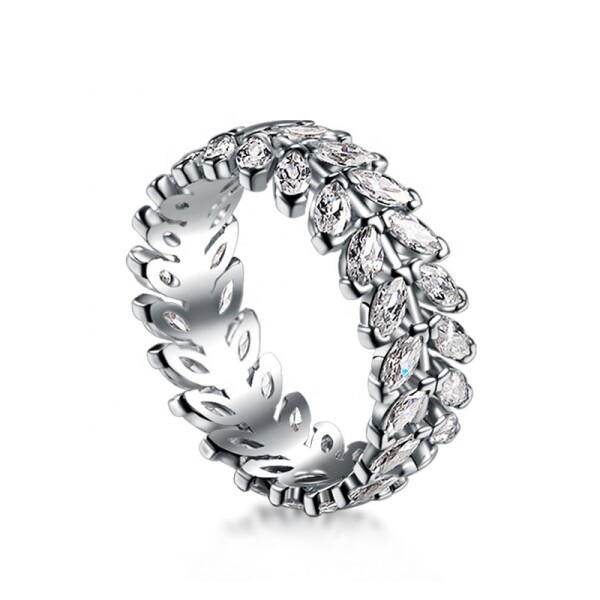 Elenys stříbrný rhodiovaný prsten Třpytivé lístky Velikost: 7 (EU: 54-56)