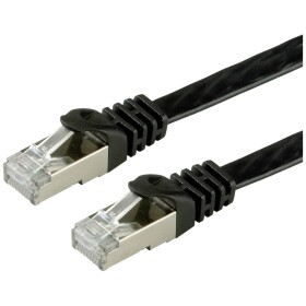 Value 21.99.0973 RJ45 síťové kabely, propojovací kabely CAT 6 F/UTP 3.00 m černá stíněný, plochý, pozlacené kontakty 1 ks