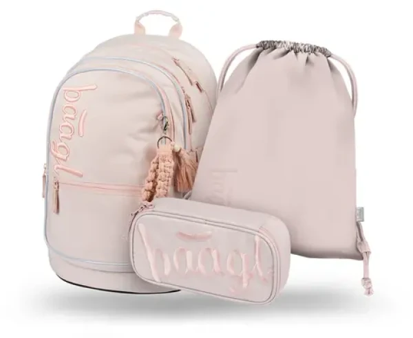 BAAGL SET 3 - Školní set Core Creamy / batoh / penál / sáček (A-34279)
