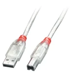 Lindy USB 2.0 Typ A-B 0,2 m čirý / Kabel / USB-A / USB-B / 480 Mbit/s (41750)