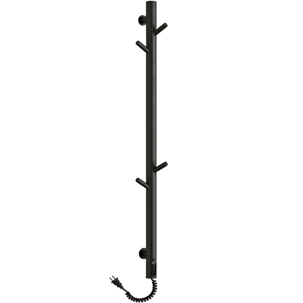 CERANO - Elektrický sušák ručníků Ramus, s displejem - 160W - černá strukturovaná matná - 1400x30 mm CER-683554