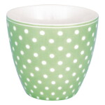 GREEN GATE Latte cup Dotty Pale Green 300 ml, zelená barva, porcelán 300ml