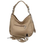 Luxusní dámská kožená kabelka přes rameno Euda, tmavě béžová