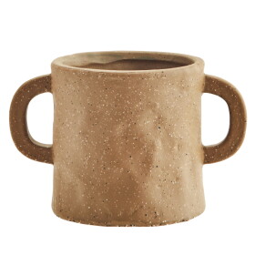 MADAM STOLTZ Kameninový obal na květináč Sandstone 11 cm, hnědá barva, keramika