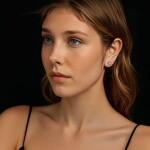 Stříbrné náušnice Fiona 0,1 ct MOISSANITE + CERTIFIKÁT, Stříbrná