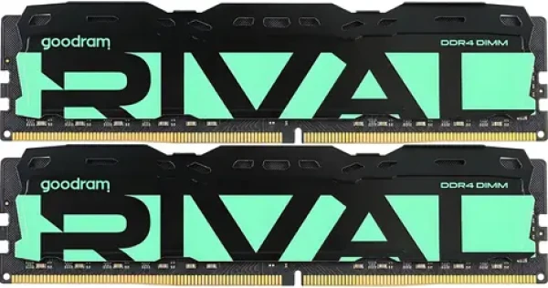 GOODRAM RIVAL Radiant Green / Operační paměť / 16 GB (2x8 GB) / DDR4 / 3200 MHz / CL16 / DIMM (GGRGD4-32L16SA/16GDC)