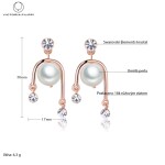Náušnice s perlou a Swarovski krystaly Barbara, Bílá/čirá