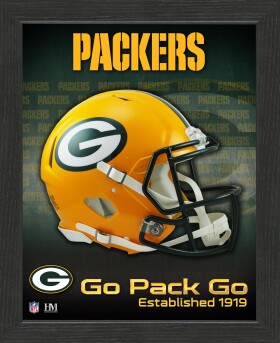 Highland Mint Obraz Green Bay Packers NFL Team Helmet Frame