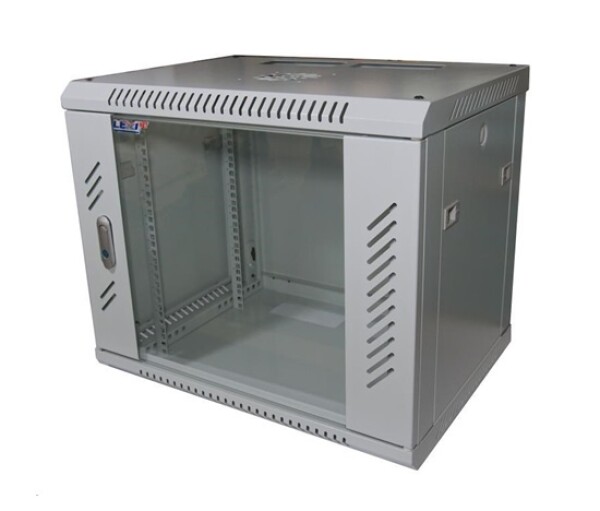 LEXI-Net 19" nástěnný rozvaděč 9U 600x600, nosnost 60 kg, skleněné dveře, svařovaný, šedý EDF_1030531
