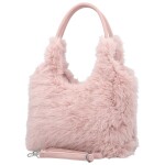 Módní dámská plyšová kabelka do ruky Viorica, růžová