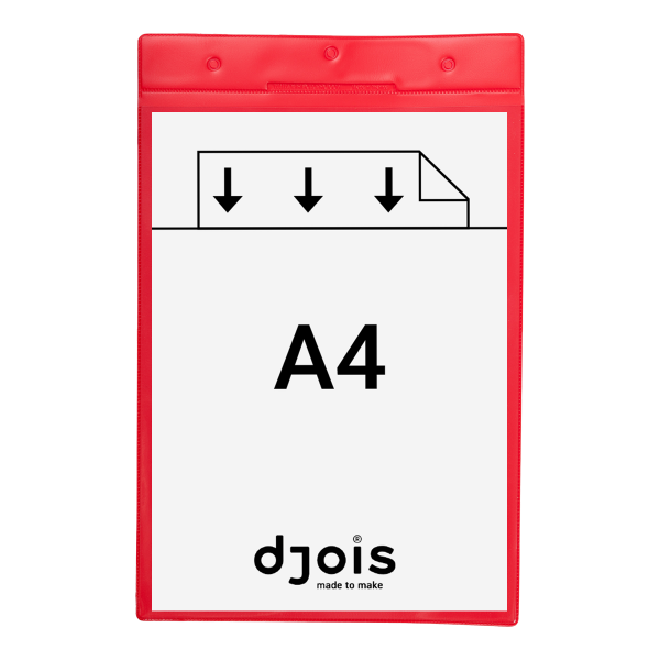 Djois magnetická identifikační kapsa, A4, červená, 10 ks