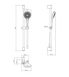 VILLEROY & BOCH - Verve Showers Set sprchové hlavice, tyče a hadice, 3 proudy, chrom TVS109007UK061