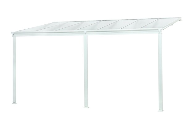 Hliníková pergola LanitPlast Wall 43 FSX bílá + čirý PC