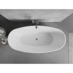 MEXEN/S - Lira volně stojící vana vzor 170 x 80, bílá, sifon a přepad grafit metal 52831708000-95