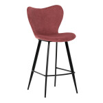 Židle barová, červená látka, černá podnož