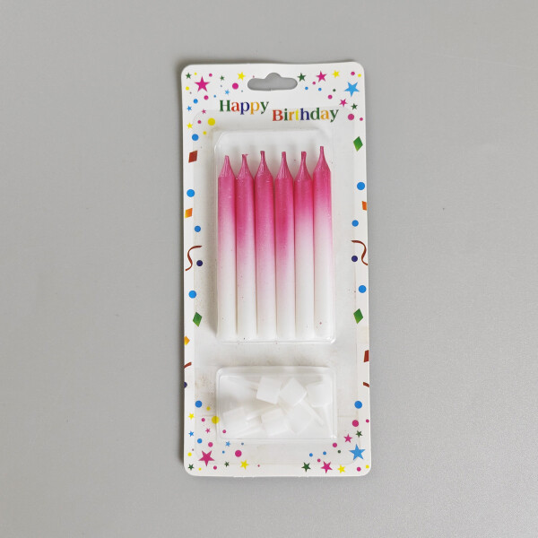 Dortové svíčky HARMONY růžovo-bílá 6ks