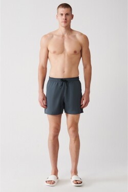 Avva Men's Anthracite Quick Dry Standard Size Plain Swimwear Marine Shorts