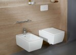 VILLEROY & BOCH - Memento 2.0 Závěsný bidet, s 1 otvorem pro baterii, CeramicPlus, Stone White 443300RW