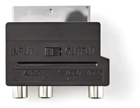 Nedis SCART adaptér černá (CVGB31902BK) / Redukce / SCART zástrčka - S-Video/3x RCA zásuvka (CVGB31902BK)