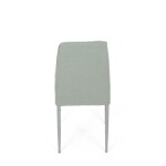 Židle jídelní, zelená látka, šedé kovové nohy
