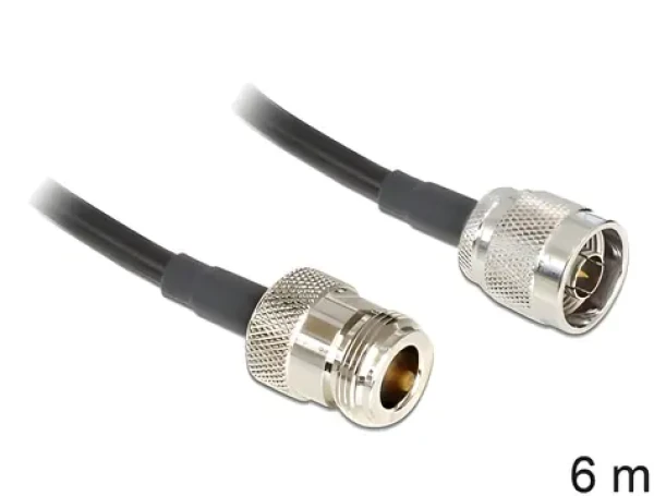 DeLock Anténní kabel N(M) - N(F) LMR195 6 m černá / Anténní kabel / 50 Ohm (88683)