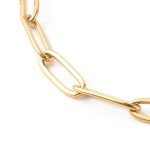 Náramek z nerezové oceli - paperclip chain - zlatý - 19 cm - 1 ks