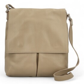 Stylová dámská kožená crossbody taška Carlon, taupe