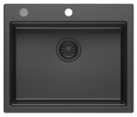 SAPHO - Granitový vestavný dřez mono, 59,5x50cm, carbon GR5950