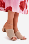 Dámské sandály na podpatku typu sloupek béžové Wenilan 39