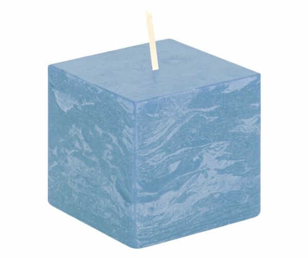Svíčka kostka světle modrá rustikální 68/68/65 Gala kerzen Svíčka kostka světle modrá rustikální 68/68/65 Gala kerzen