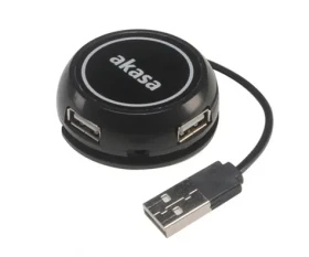 AKASA USB hub 2.0 Connect4C 4-IN-1 / 4x USB-A 2.0 (AK-HB-19BK)