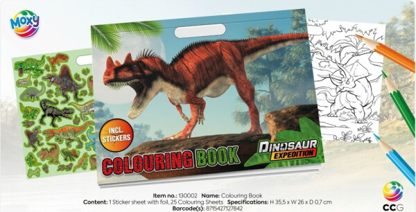 Kniha omalovánek Dino se samolepkami - Craft Creative