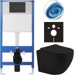 CERANO - Kompletní WC set Profi/Cesso - černá matná - WC tlačítko Classic/Černá matná - předstěnová instalace - 49x36 CER-8050BD105