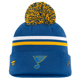 Fanatics Pánská zimní čepice St. Louis Blues NHL Authentic Pro A/Cap Cuffed Beanie bílá/modrá/žlutá